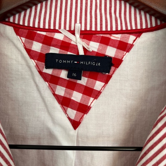 Tommy Hilfiger Red & White Striped Blazer Size 16 - Picture 3 of 5